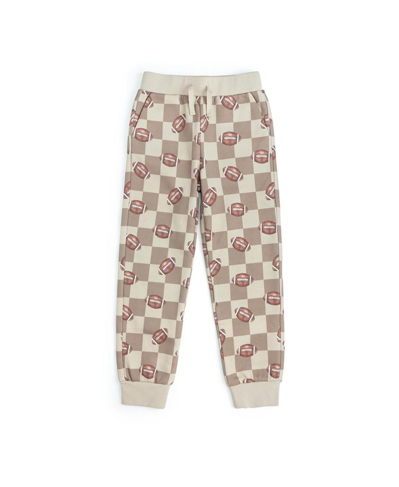 Little Boys(5-8) Football Checkered Jogger
