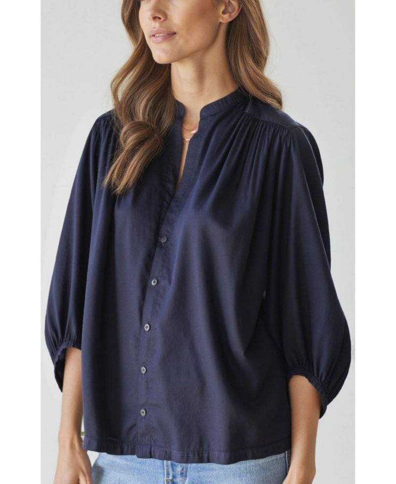 Women's Ocean+Main Cotton Poplin Peasant Top