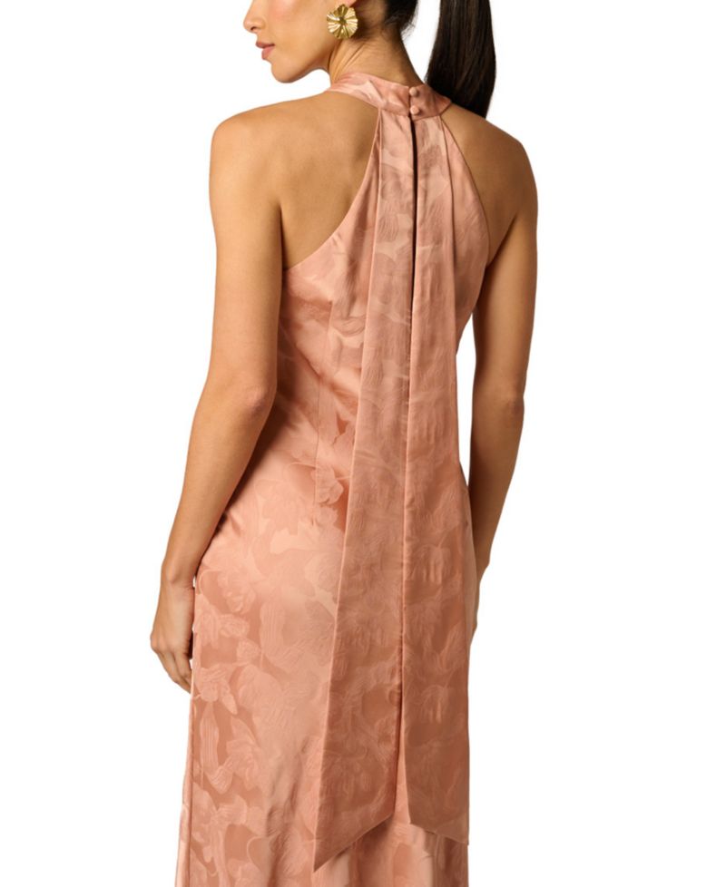 Women's Halter Neck Tail Woven Ball Gown