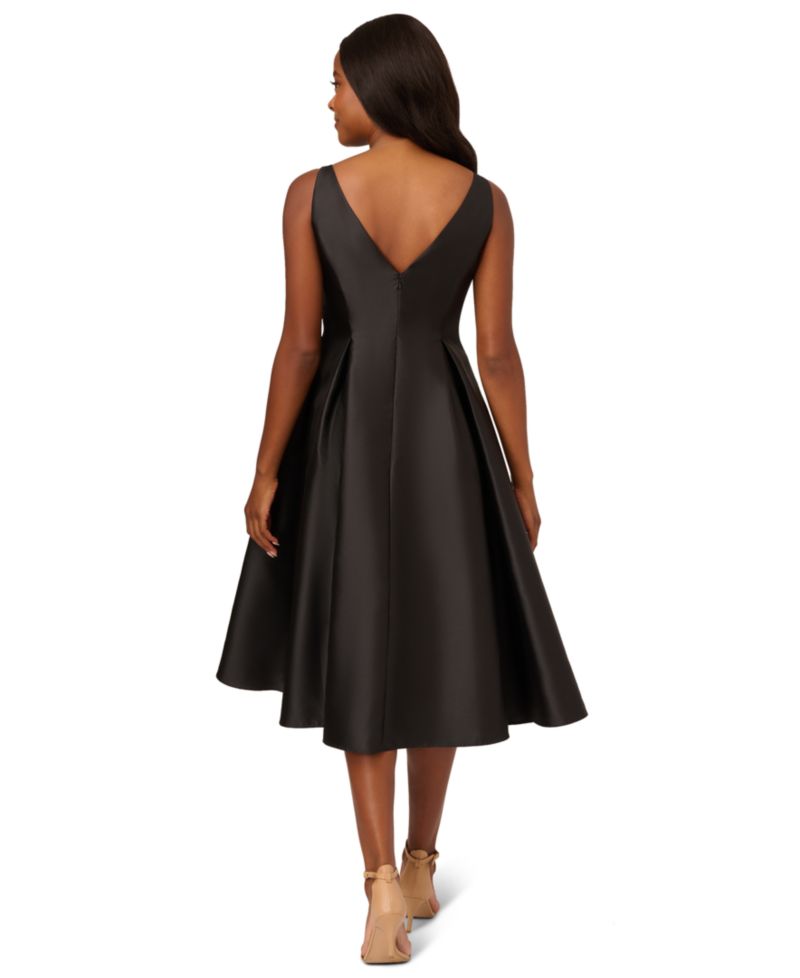 Women's Boat-Neck Fit & Flare Midi Dress