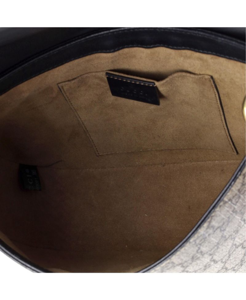 Medium Leather Padlock Saddle Shoulder Bag