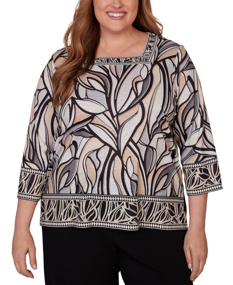 Plus Size Stained Glass Border Trim Top