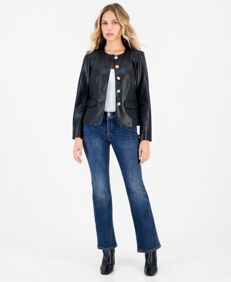 Petite Parisian Ottoman Jacket with Gold-Tone Buttons