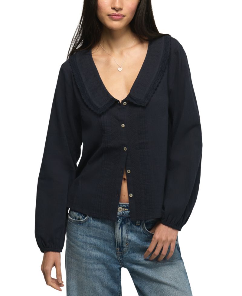 Women's Long-Sleeve Peter Pan Collar Blouse