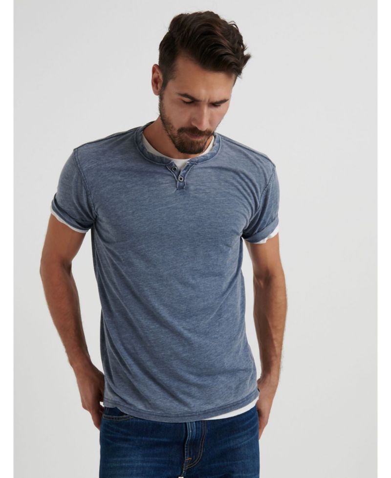 Men's Venice Burnout Notch Short-Sleeve T-Shirt