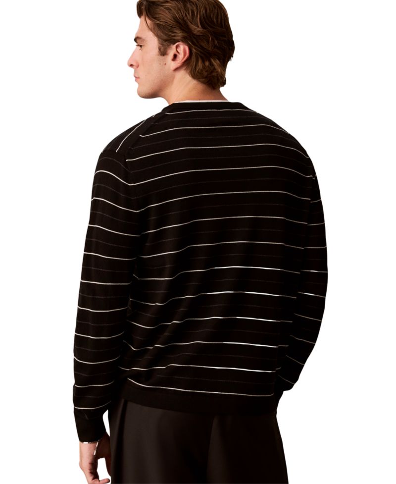 Men's Merino Stripe Lightweight Crewneck Sweater