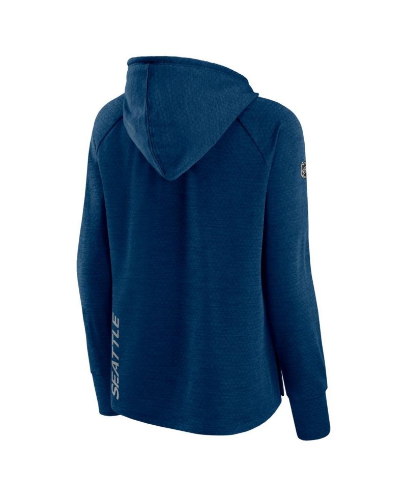Women's Heather Deep Sea Blue Seattle Kraken Authentic Pro Pullover Hoodie