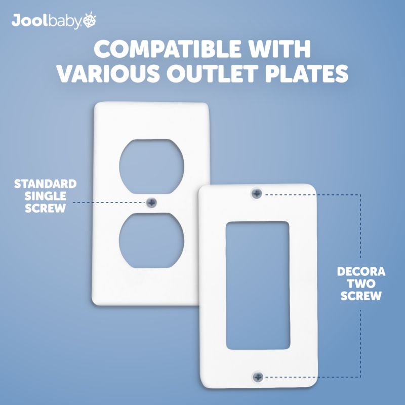 Toddler Electrical Outlet Cover Box Safety, Duplex & Decorator Electrical Outlet Plates Included, Spacious Compartment (2-Pack)