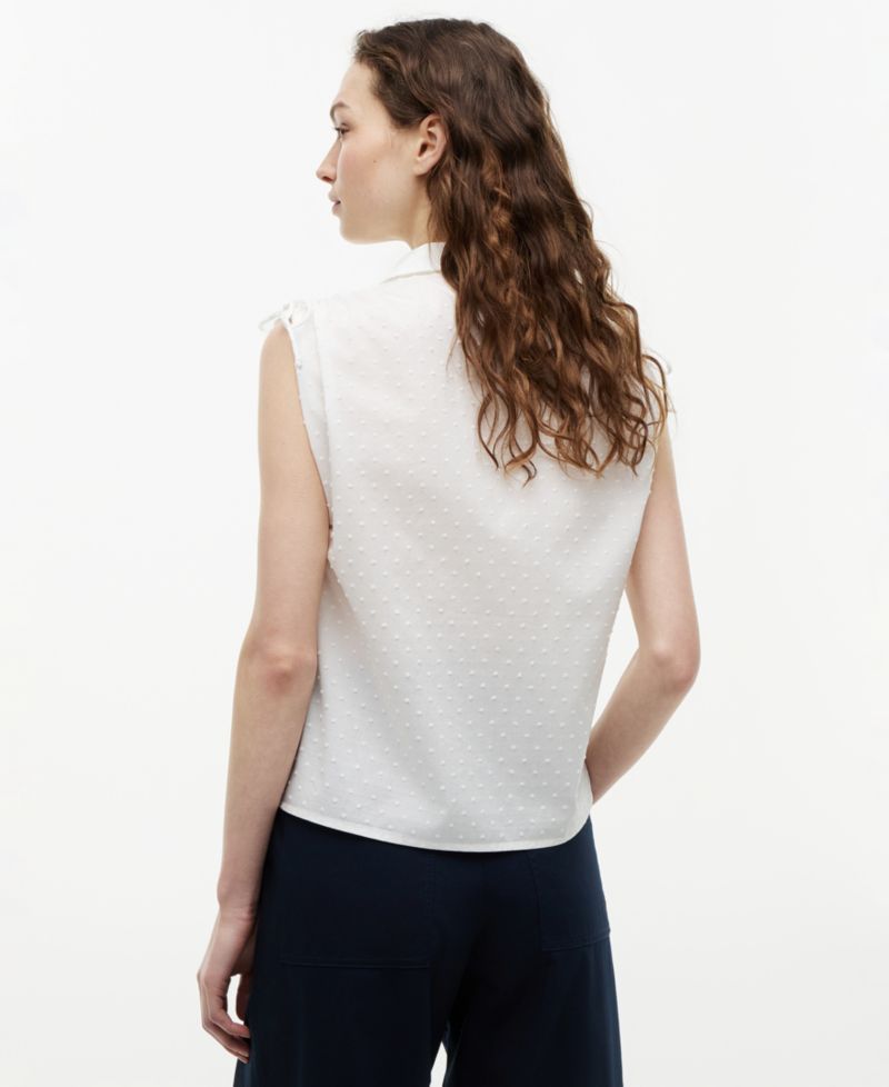 Women's Clip-Dot Tie Detail Top