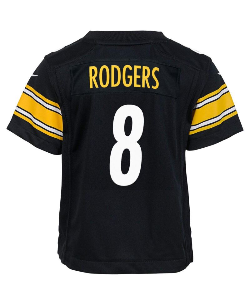 Big Boys and Girls Aaron Rodgers Black Pittsburgh Steelers Game Jersey