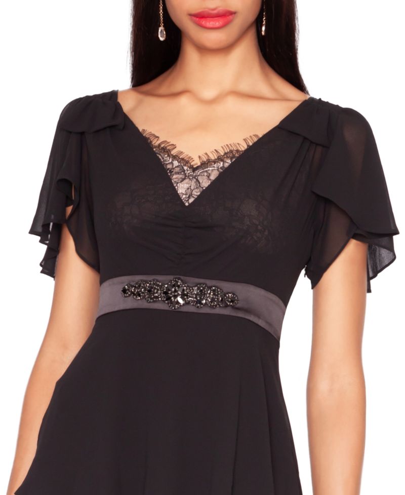 Women's V-Neck Ruffle Ball Gown