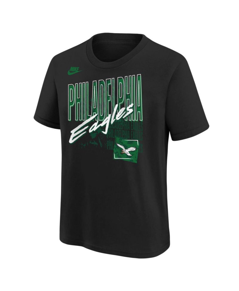 Big Boys and Girls Black Philadelphia Eagles Vintage T-Shirt