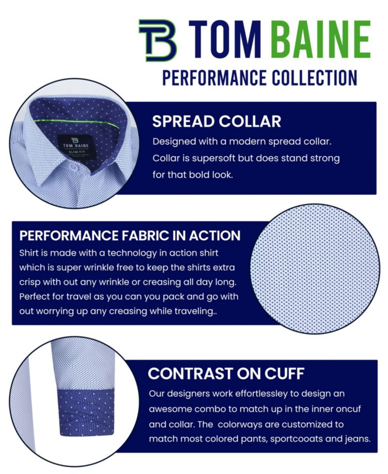 Men's Slim Fit Performance Solid Button Down Shirt