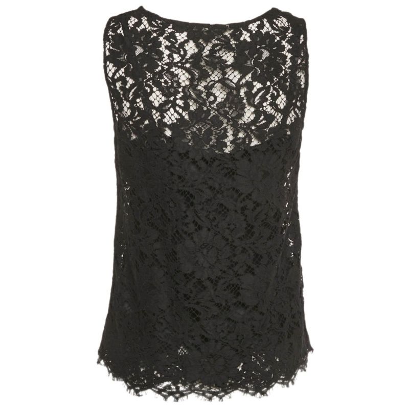 Women's Black Lace Sleeveless Top