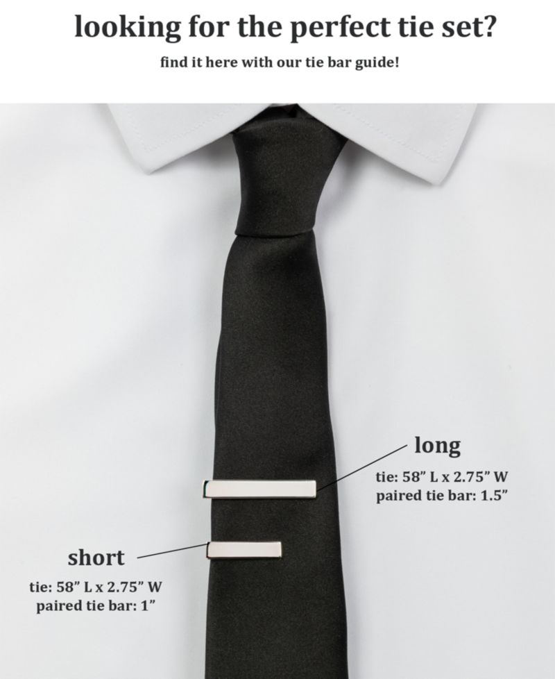 Men's Solid Tie & 1" Tie Bar Set