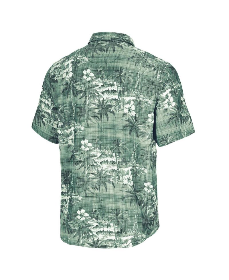 Men's Green Bay Packers Coconut Point Isla Palmetto Camp Button-Up Shirt