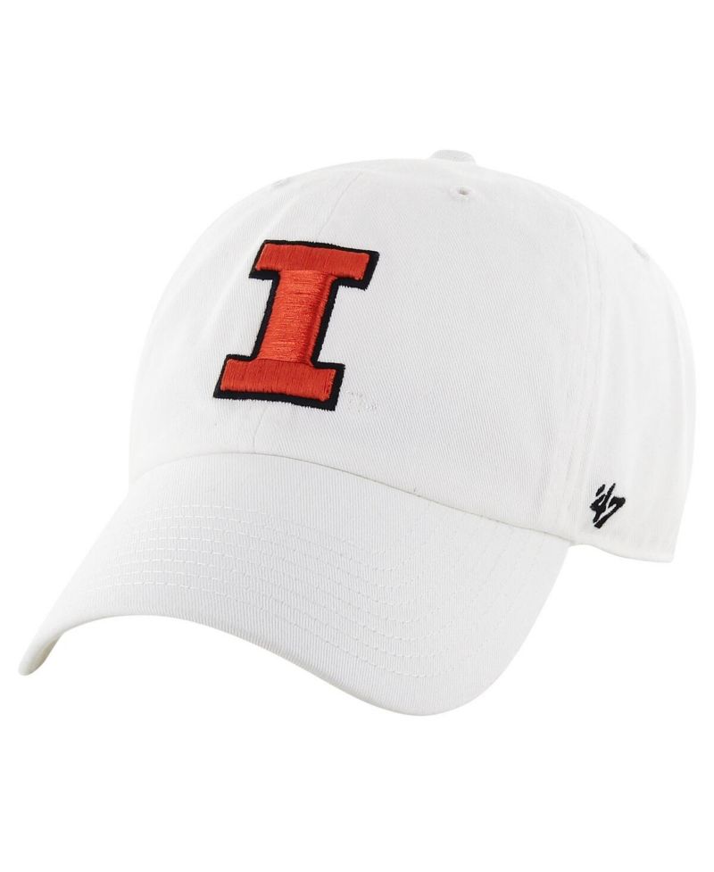 Men's White Distressed Illinois Fighting Illini Vintage-Like Clean Up Adjustable Hat