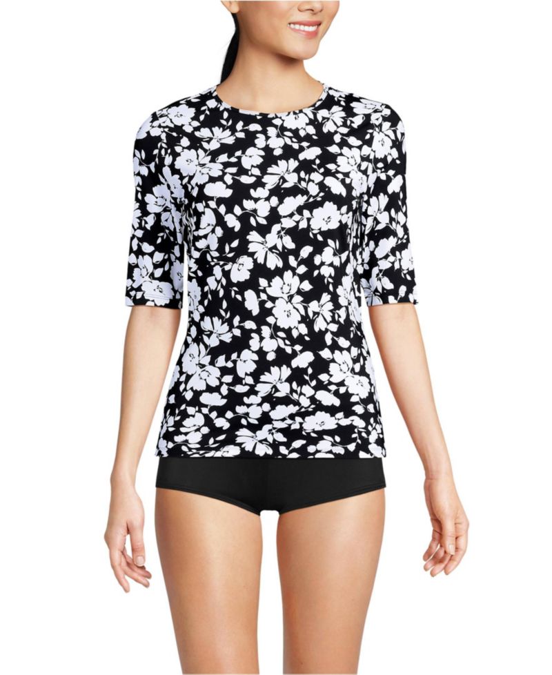 Women's SunShade UPF 50 Elbow Sleeve Rash Guard Swim Tee