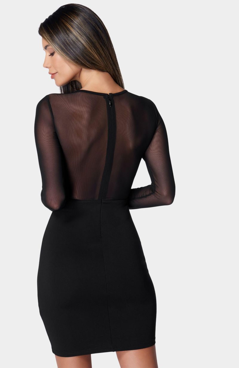 Women's Mesh & Lace Illusion Dress