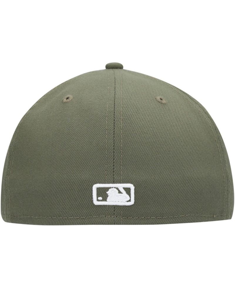 Men's Olive Los Angeles Dodgers Logo White 59FIFTY Fitted Hat