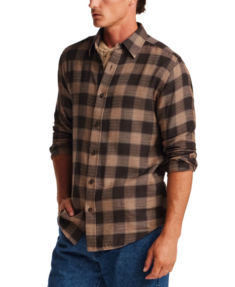 Men's Gauze Dobby Plaid Shirt