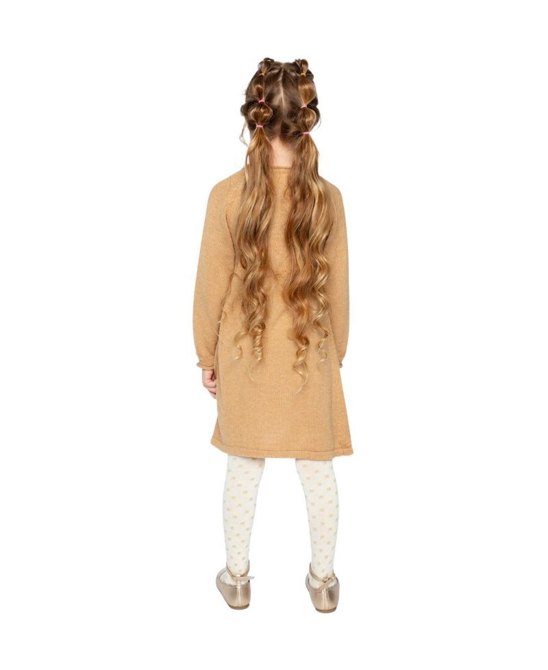 Little Girls Knitted Dress Cinnamon