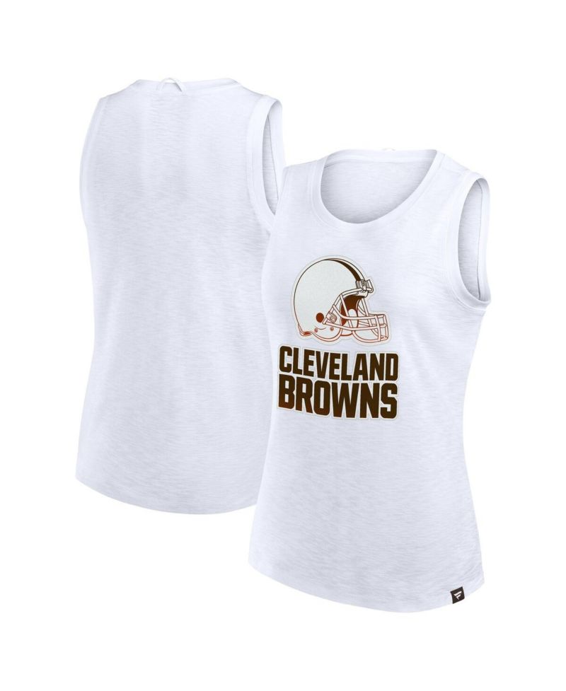 Women's White Cleveland Browns Slub Tank Top