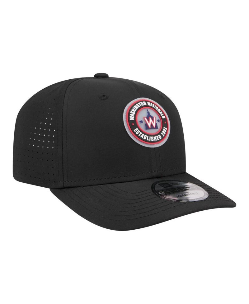 Men's Black Washington Nationals Circle 9SEVENTY Adjustable Hat