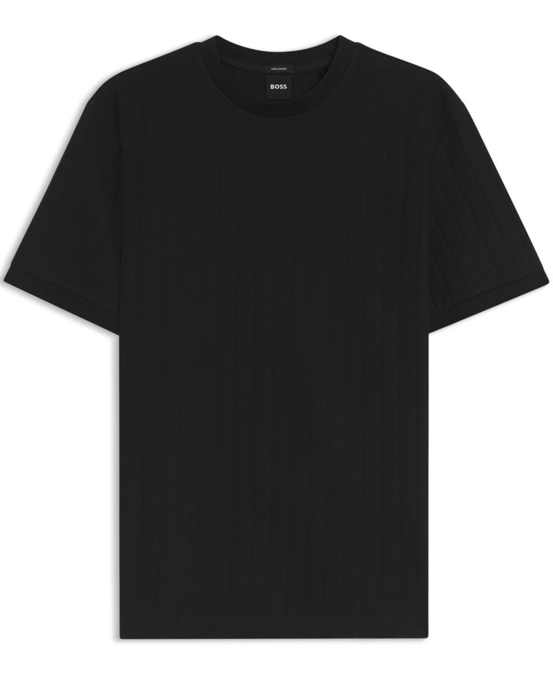 Men's Mercerised-Cotton Structured Stripe T-Shirt