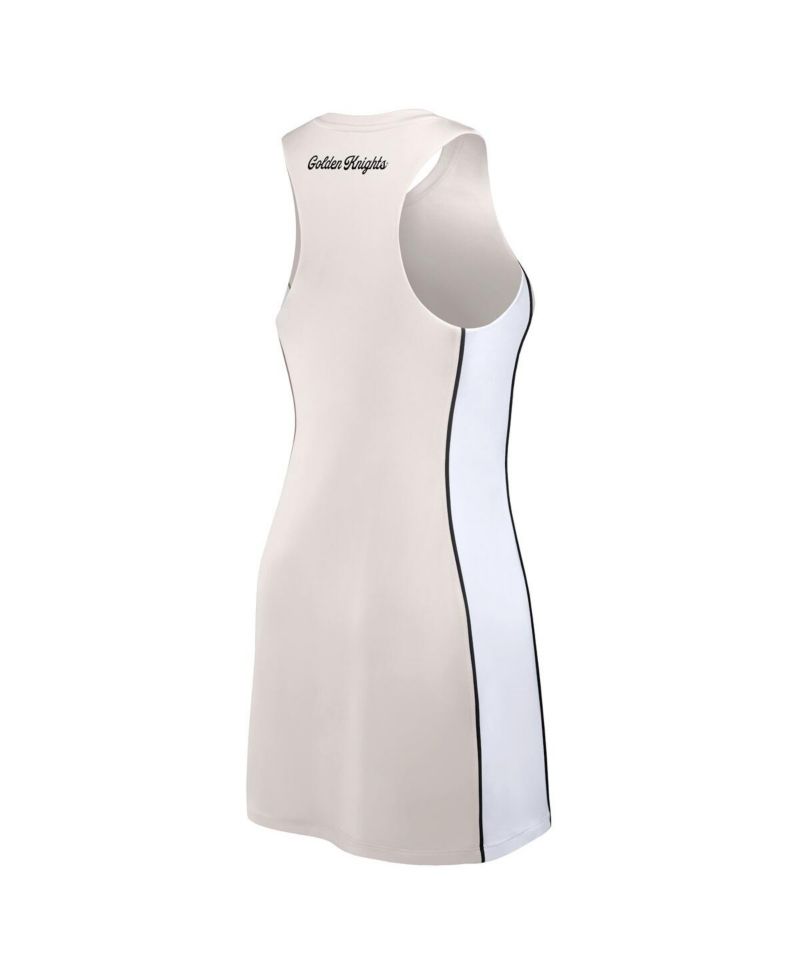 Women's Tan Vegas Golden Knights Studio Boost Athletic Half-Zip Dress