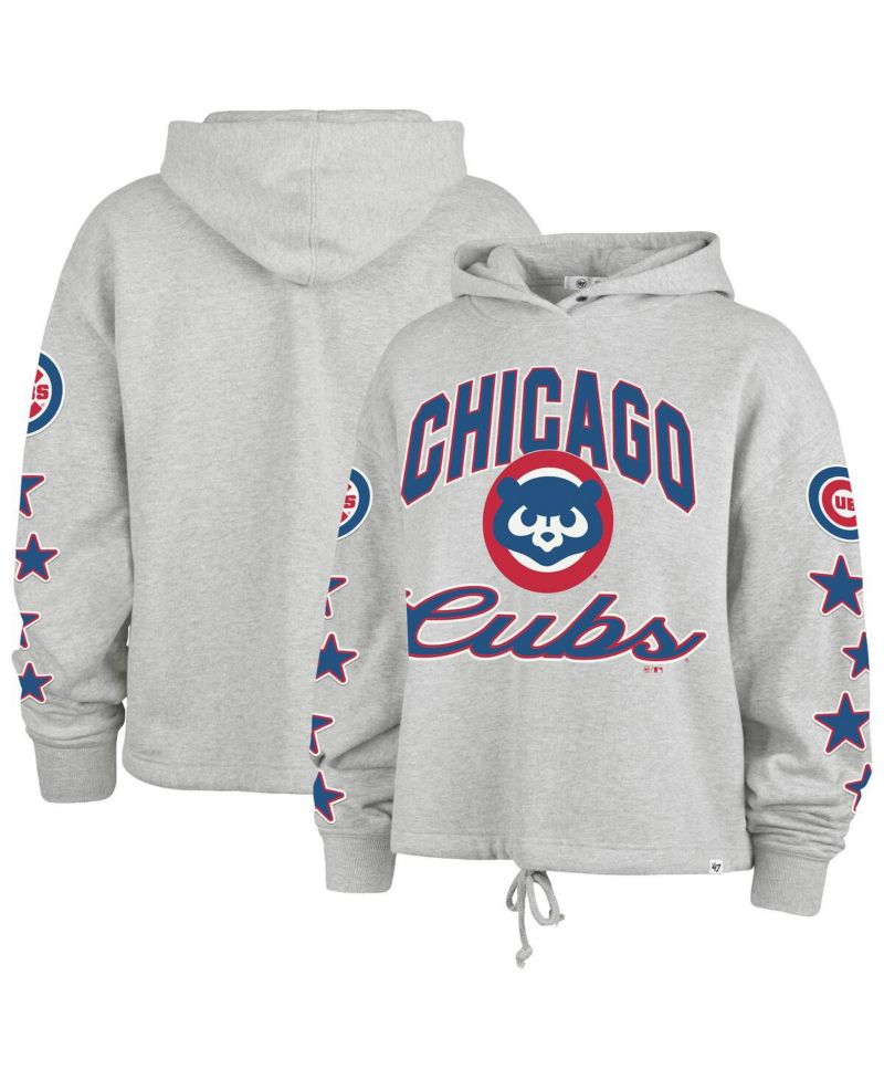 Women's Heather Gray Chicago Cubs Plus Size Starry Eye Hoodie
