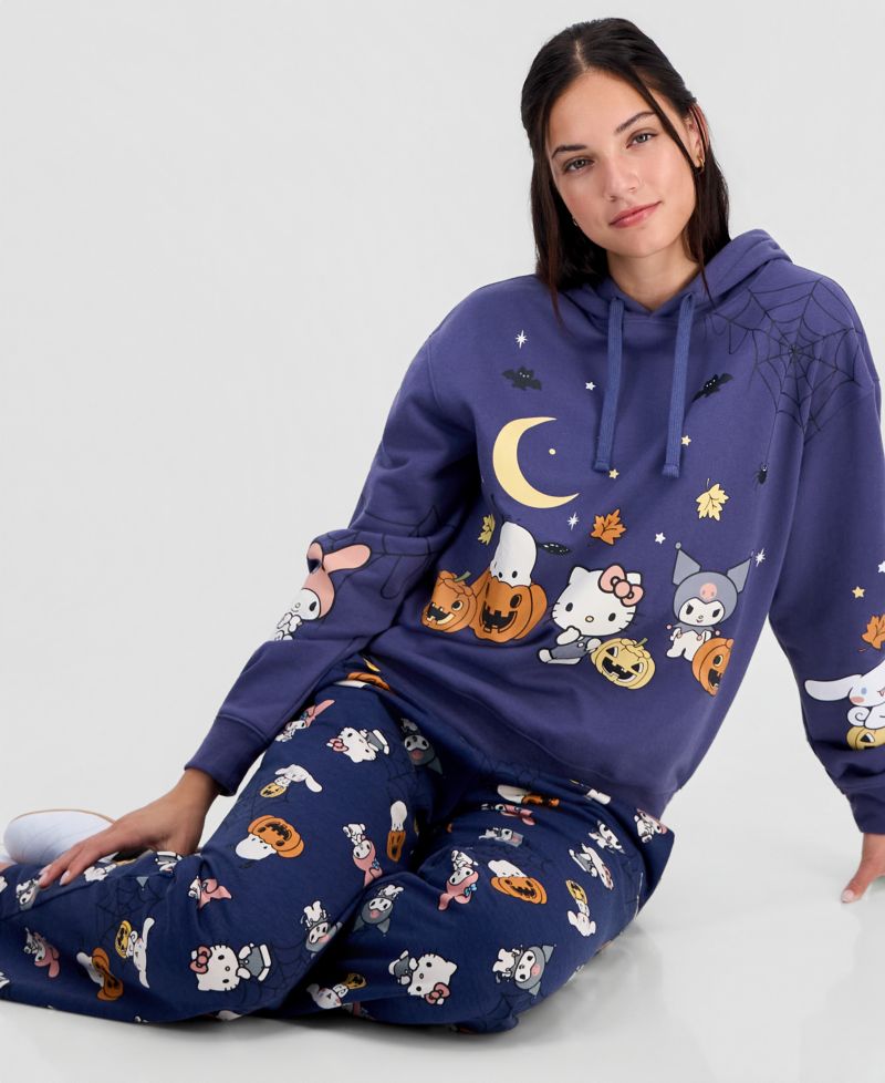 Juniors' Hello Kitty And Friends Halloween Hoodie Sweatshirt