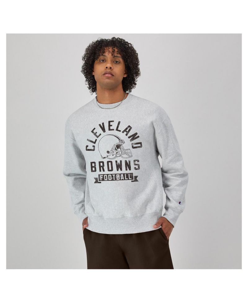 Men's Heather Gray Cleveland Browns Reverse Weave Fleece Pullover Sweatshirt