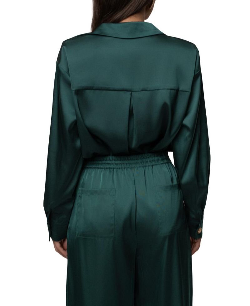 Women's Sunny Day Satin Wide-Leg Drawstring Pants