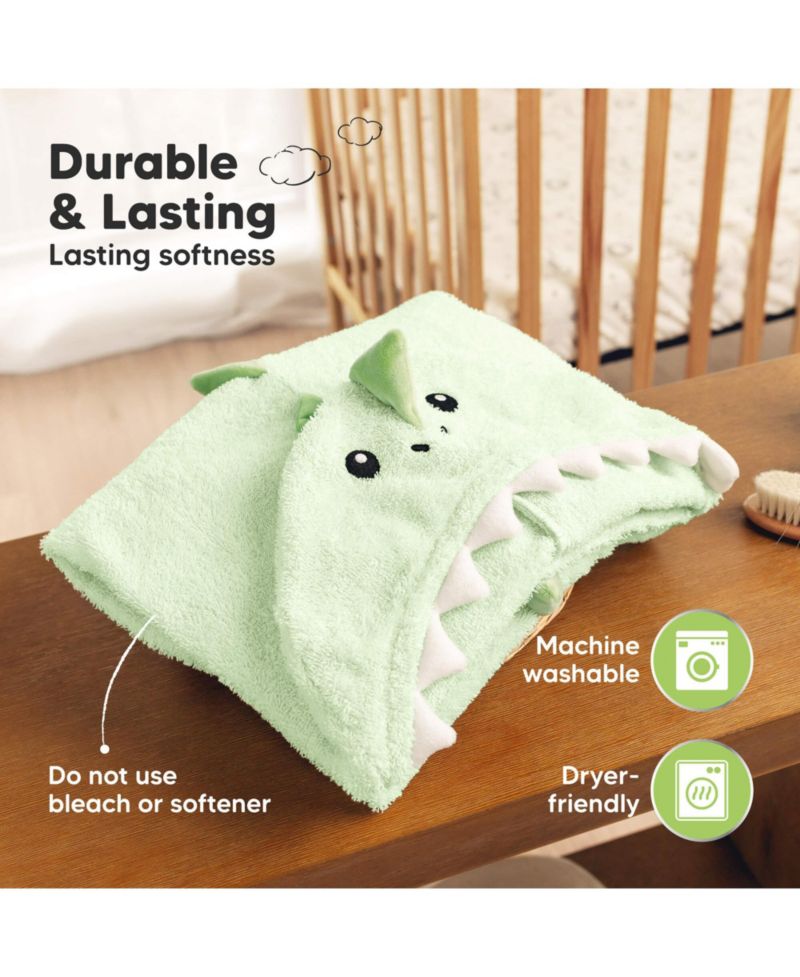 PlayPals Baby Towels with Hood for Girls, Boys, 100% Soft Cotton Hooded Bath Towels for Newborn, Kids