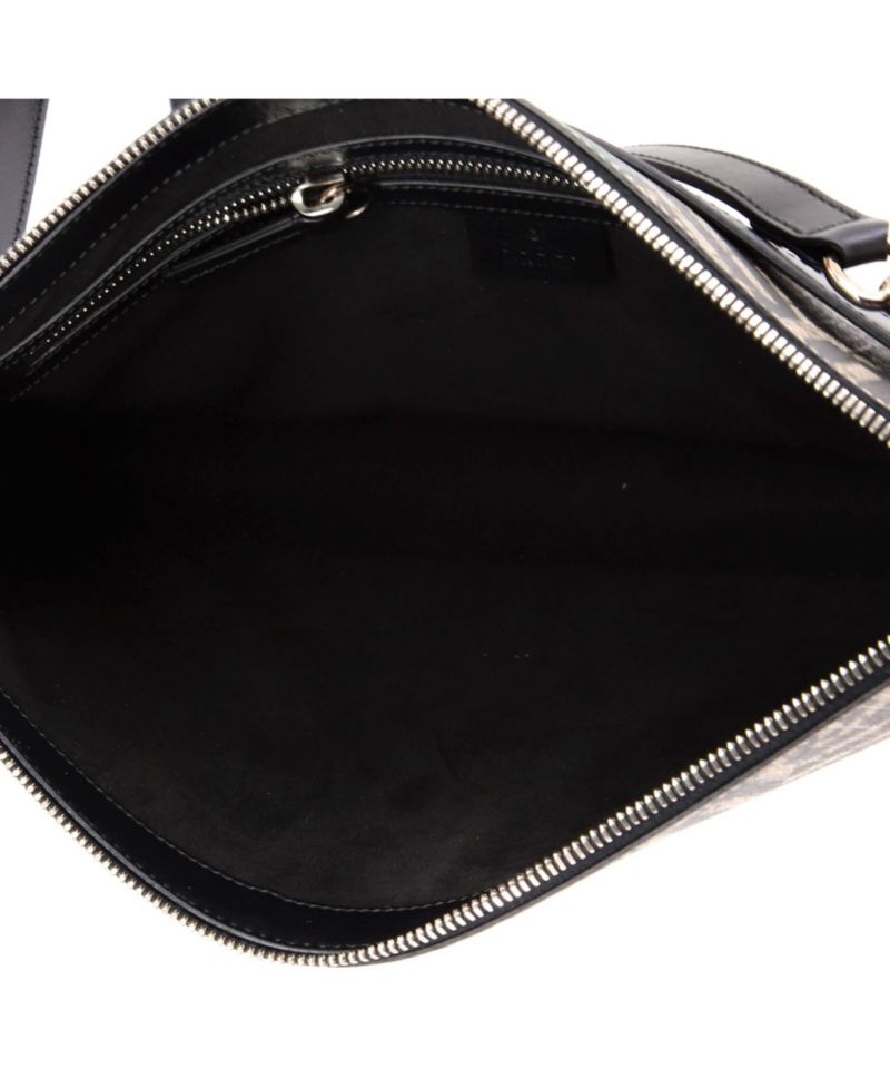 Large Bee Web Zip Messenger Bag Caleido GG Coated Canvas