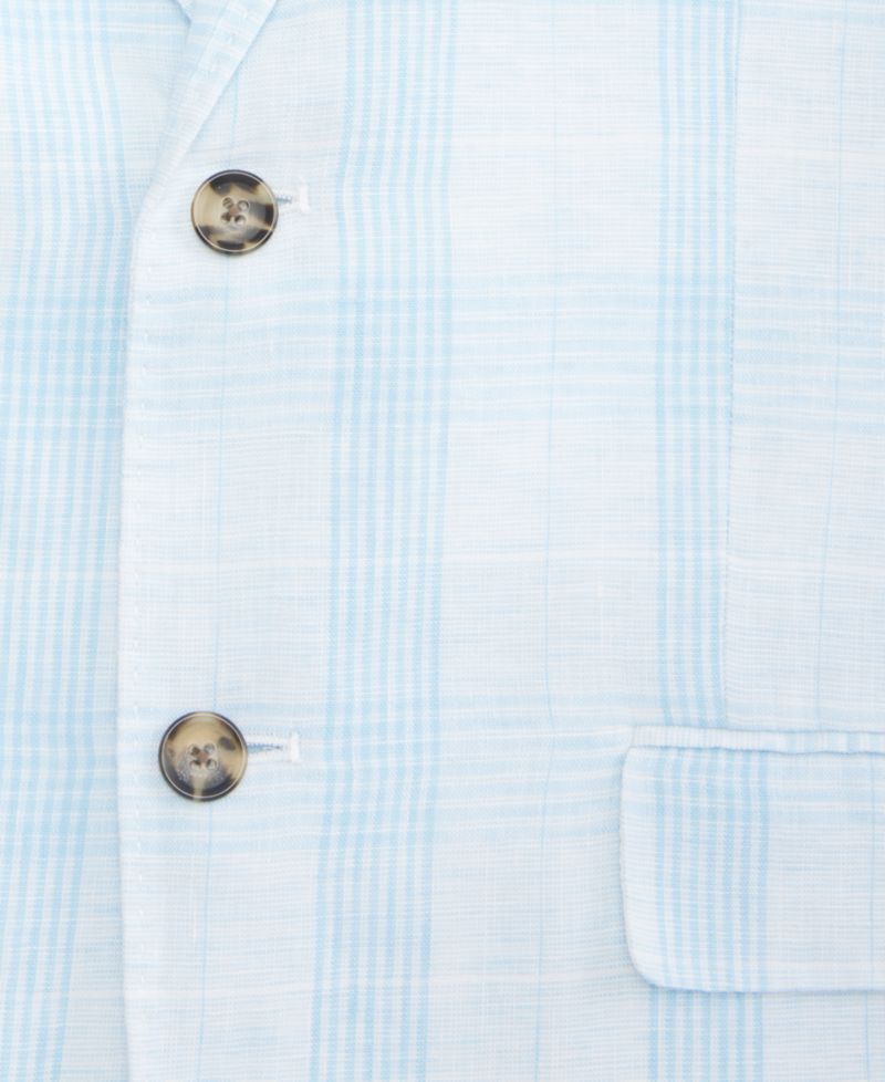 Men's Plaid Linen Blazer
