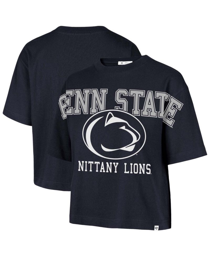 Women's Navy Penn State Nittany Lions Outreach City Relaxed Cropped T-Shirt