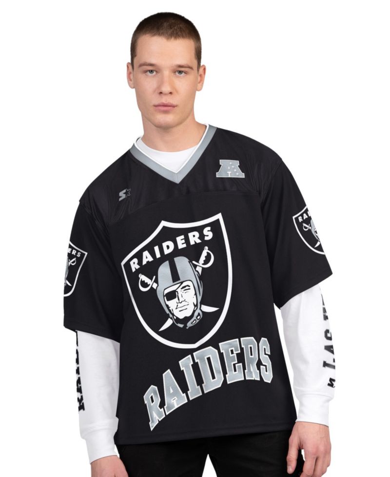 Men's 2-Pack Black/White Las Vegas Raiders Short Sleeve Long Sleeve Combo Pack T-Shirt