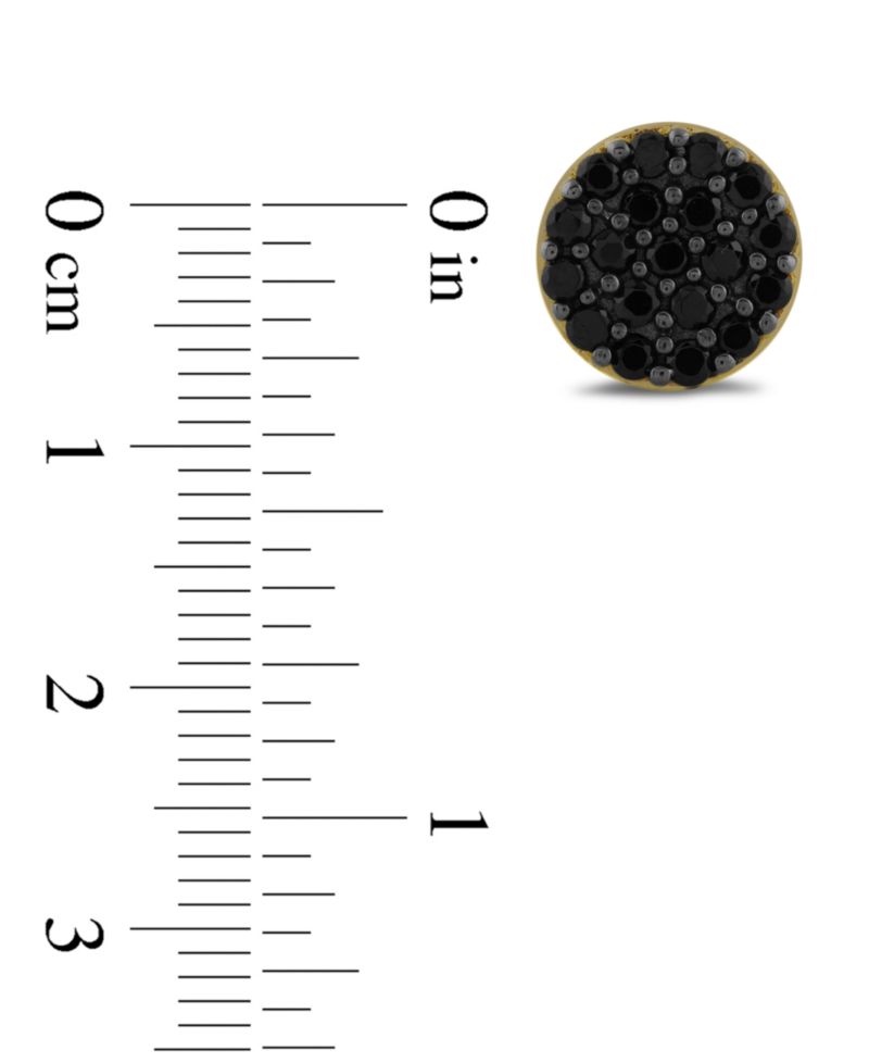 Men's Black Diamond Circle Cluster Stud Earrings (3/4 ct. t.w.) in 10k Gold
