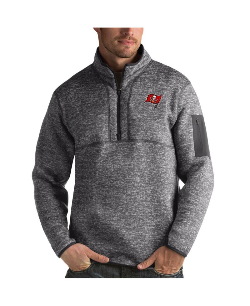 Men's Charcoal Tampa Bay Buccaneers Fortune Quarter-Zip Pullover Jacket