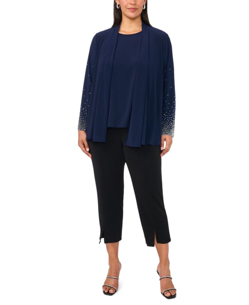 Plus-Size Long-Sleeve Round Neck Top