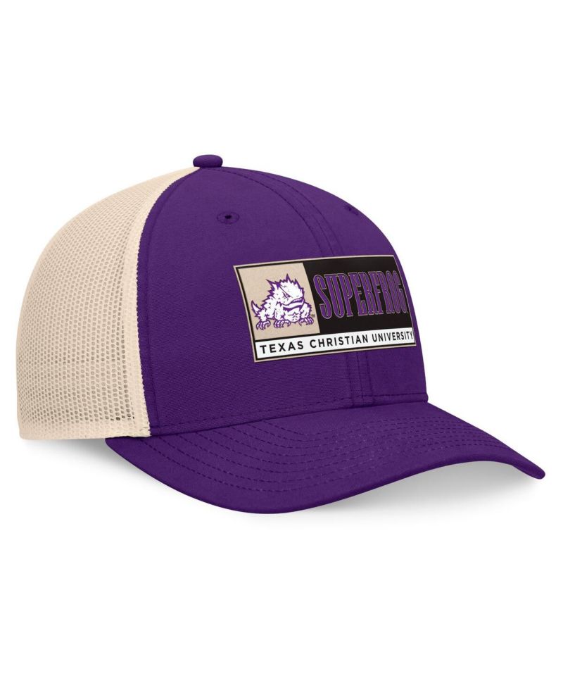 Men's Purple/Natural TCU Horned Frogs Bennett Trucker Adjustable Hat