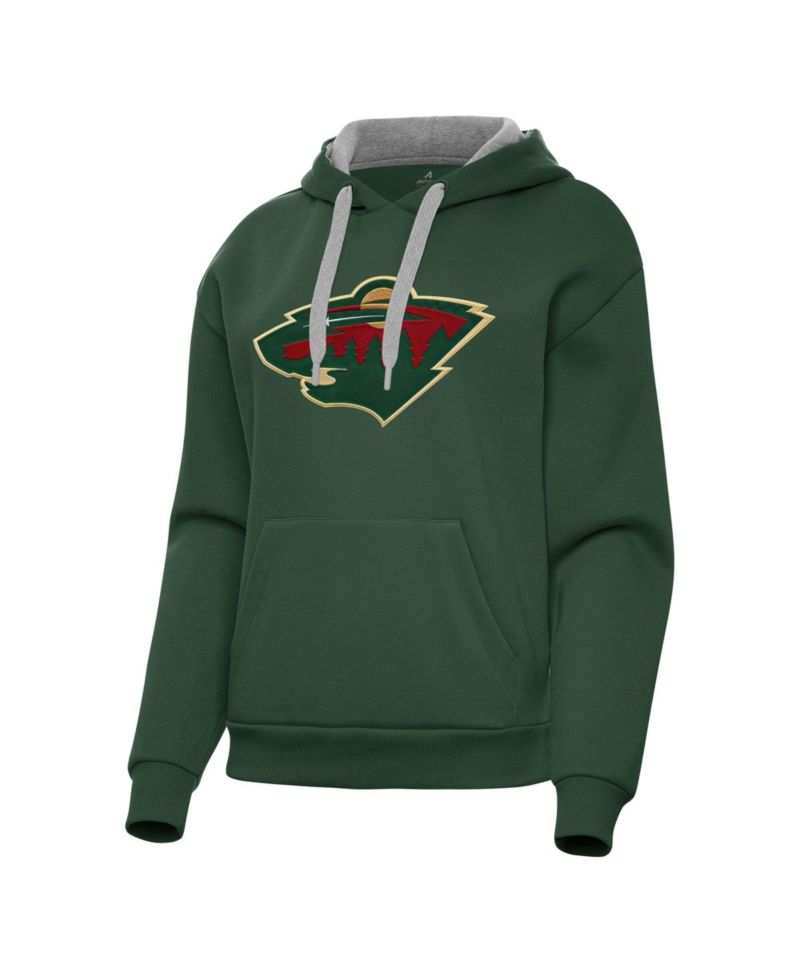 Women's Minnesota Wild Victory Brushed-Back Fleece Pullover Hoodie