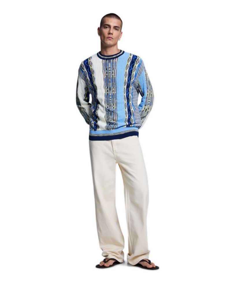 Men's Jacquard Striped Sweater