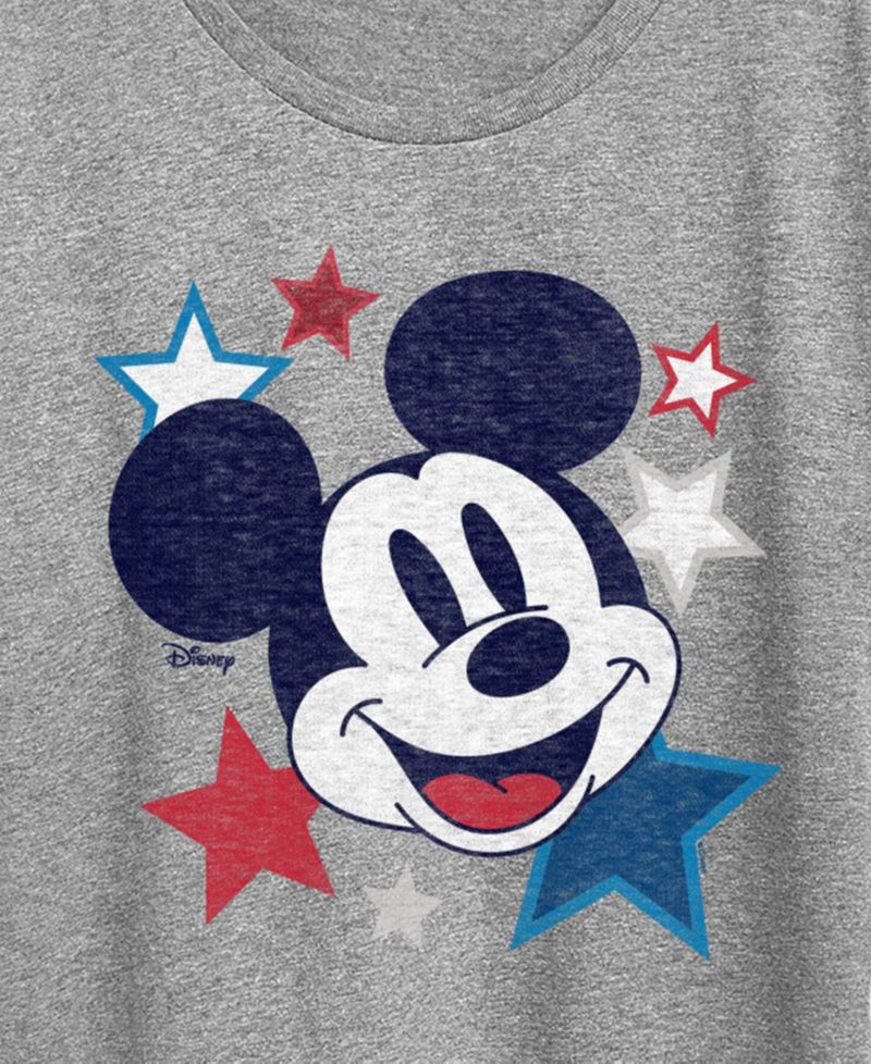 Plus Size Disney Mickey Stars USA Graphic Crewneck T-Shirt