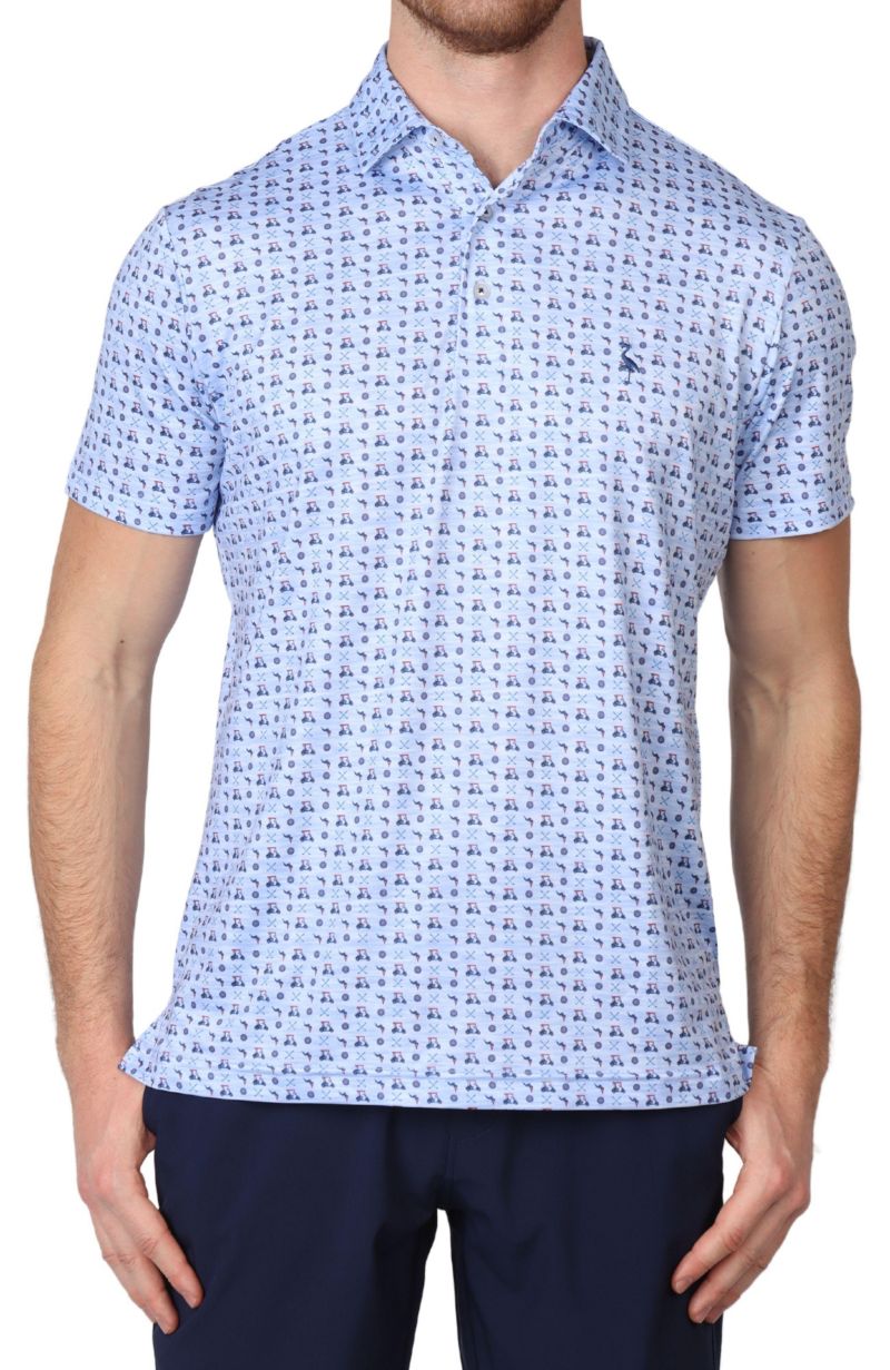 Men's Golf Carts Printed Performance Polo