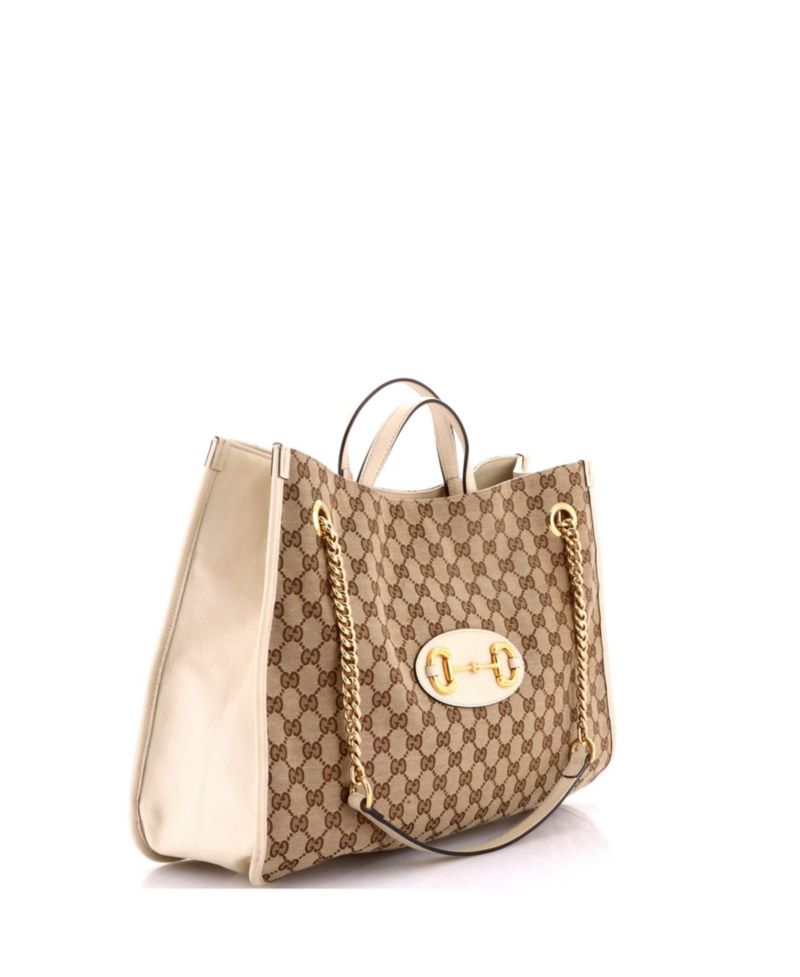 Large Horsebit 1955 Chain Tote GG Canvas with Leather