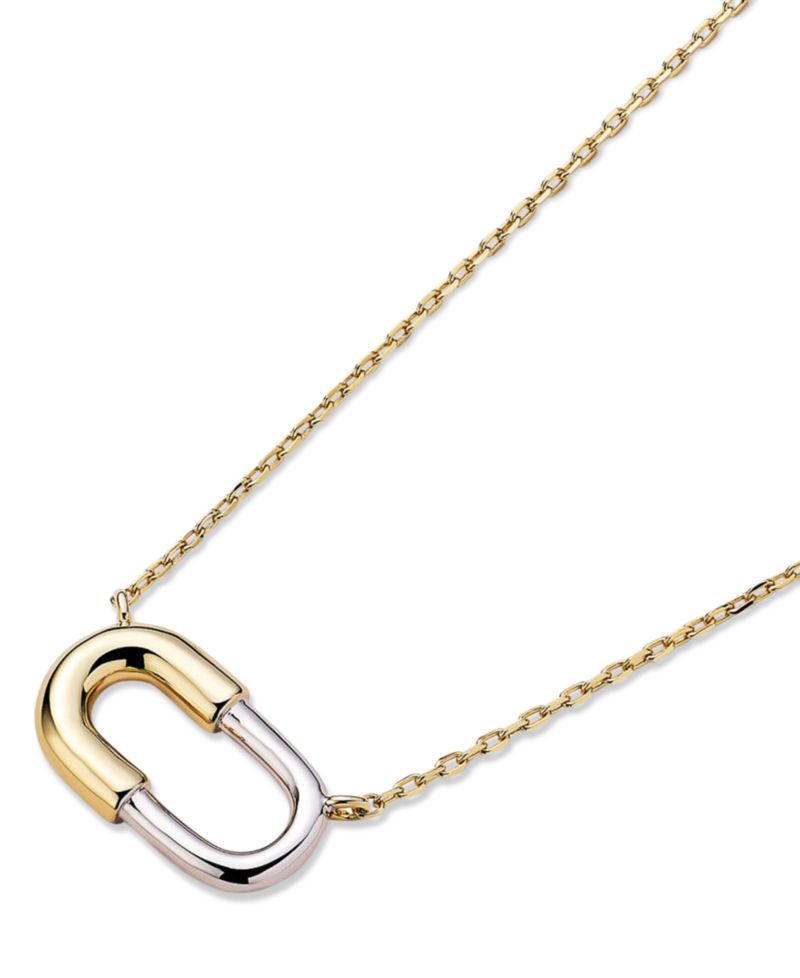Blake Two-Tone Micropave Gold Pendant Necklace