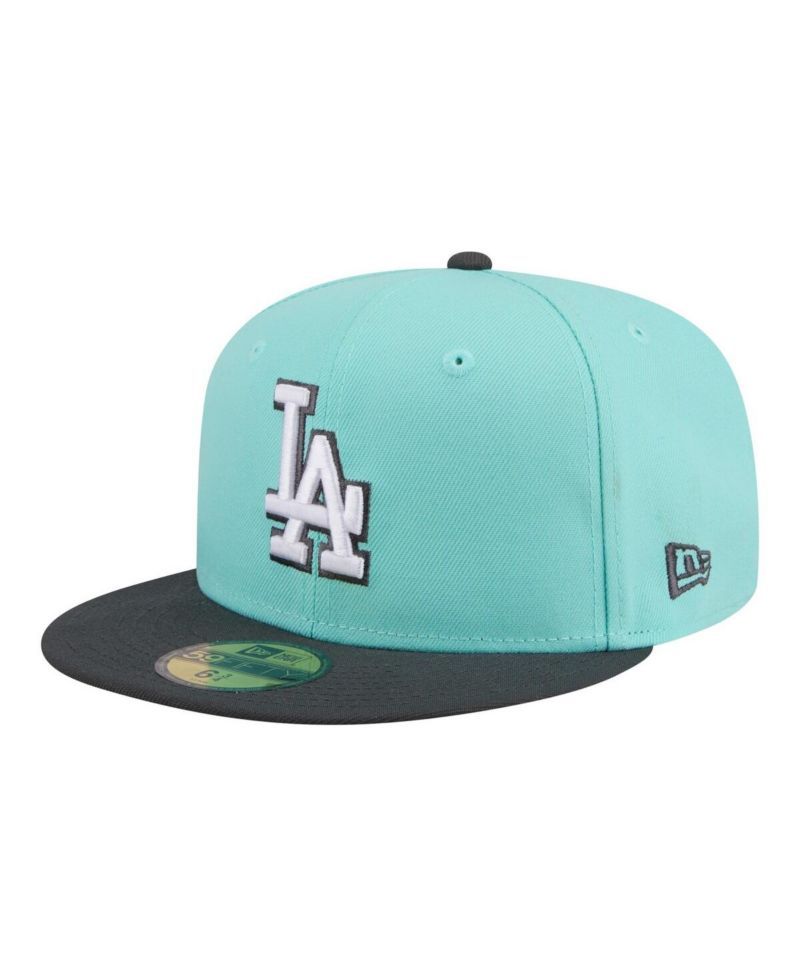 Men's Turquoise/Charcoal Los Angeles Dodgers Two-Tone Color Pack 59FIFTY Fitted Hat